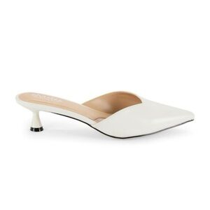 Charles David Cream Mules with Unique Heel size 7.5